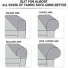 Amusingtao Armrest Covers Sofa Set of 2 Stretch Armchair Couch Anti-Slip Waterproof Furniture Protector Slipcovers for Armrest Chair Covers (Blac