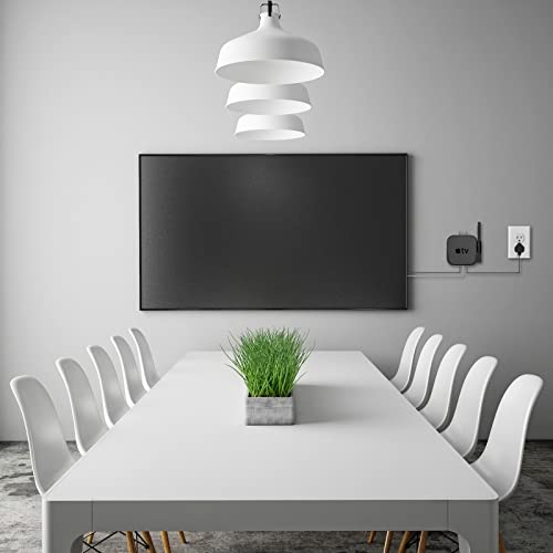 HeyMoonTong Apple TV Mount Compatible with All Apple TVs - Wall Mount Bracket with Remote Holder Fits for All Apple TV 4K / HD (2022 & 2021), wit