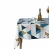 WedDecor 60 x 84 Inch Geometric Scandinavian Triangles Tablecloth Rectangle, Waterproof Spillproof Washable Polyester Table Cloth for Outdoor Pic