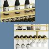 EMISOO Ceiling Mount Shelf Hanging Wine Rack with Glass Holder and Shelf, Adjustable Height Metal Ceiling Bar Wine Glass Rack, 2 Layer Industrial