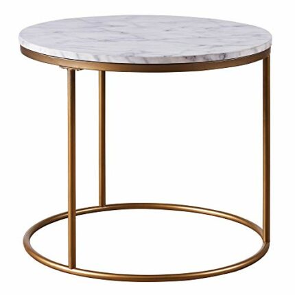 VERSANORA Teamson Home Side Tables, MDF:40%, Metal:60%, Gold, 54.61x54.61x49.53