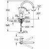 GROHE BauEdge – Single Lever Kitchen Mixer Tap (Monobloc Installation, High Spout, Swivel Area 360˚, 28 mm Ceramic Cartridge, Tails 3/8 inch), Ea