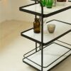 DINGZZ Nordic Style Household Mobile Trolley Kitchen Dining Room Three-tier Shelf Hotel Commercial Trolley Wine Cart