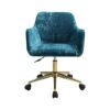 Warmiehomy Velvet Office Chair -Armchair Swivel Chair Office Desk Computer Chair Height Adjustable Chair For Office Home Living Room Bedroom (Dar