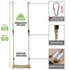 Wood swings, Arc Wooden swing,Hanging Swing Seat for Adult Kids Children Swing Chair Indoor and Outdoor Garden Yard Play (Gold)