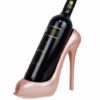 Fantes High Heel Wine Holder Bottle Rack Counter Top Storage Stand for Wedding Party Home Decor (Rose Gold High Heel)