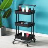 THYKL Kitchen bathroom multi-layer storage shelf three shelves beauty trolley with wheels trolley