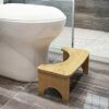 Bamboo Toilet Stool for Adults, 6.5" Poop Stool, Bathroom Toilet Potty Stool with Non-Slip Mat for Adults Children, Original Simple Design Health
