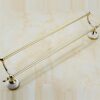 TBIIEXFL Gold Color Wall Mounted Stainless Steel Double Towel Bars Bathroom Towel Hanger Bathroom Accessories Towel Rack