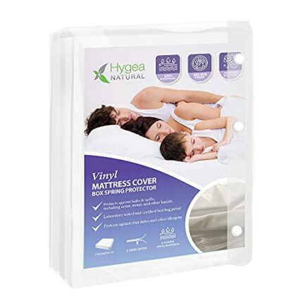 Vinyl Waterproof Bed Bug Mattress Protector Full/Double Size Hygea Natural White VIN-1003