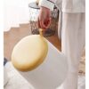 FGHOEV Circular Sitting Stool, Small Stool, Household Soft Seat, Shoe Changing Stool, Coffee Table Stool, Sofa Stool (Color : Argento, Size : Tal
