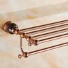HIGOH Towel Racks, Bathroom Towel Rack Wall Mounted Towel Holder,Towel Rack,Bathroom Rack,Perforated Antique Bath Towel Holder,European Hanging T