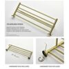 HIGOH Towel Racks, Bathroom Towel Rack Wall Mounted Towel Holder,Bathroom Accessories Towel Rack Shelf,Brushed Towel Hanger,Wall Mounted Towel Ho