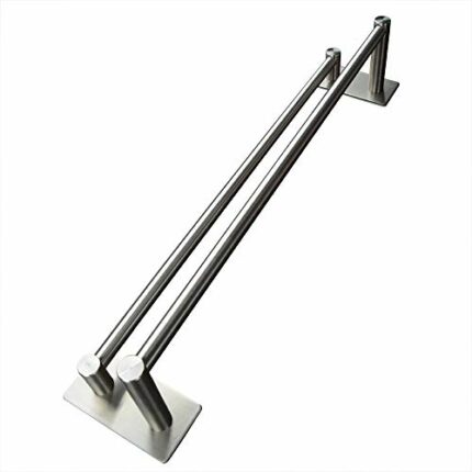 XIAJIA-3M Self Adhesive Towel Bar,55cm / 21.65 inches, SUS304 Brushed Finish Stainless Steel Hanger Bar for Kitchen Bathrooms Lavatory Closets, W