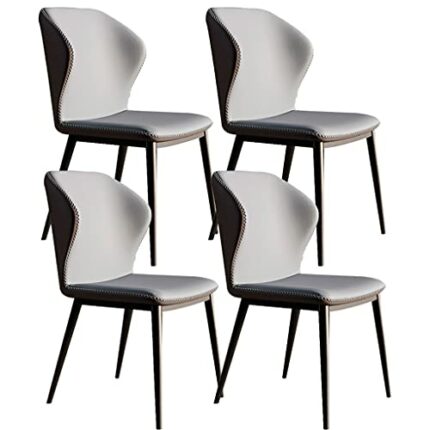 Kitchen Dining Room Furniture Chairs Kitchen Dining Chairs Set Of 4 Modern PU Leather Living Room Side Chairs Water Proof Leather Side Chairs wit