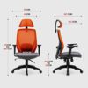 HNNHOME Recline Ergonomic Office Chair with Back Support and Headrest, Tilt Function Position Lock, Home Office Computer Desk Chair with Lumbar S
