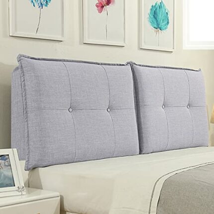 JIHAJU Headboard Upholstered Bedside Back Cushions headboard pillow,Removable Headboard Reading Backrest, Large Sofa Bed Soft Upholstered Headboa