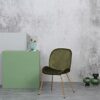 Direct VR Velvet Dining Chairs, Green seat and Black Legs, one Size