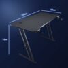 Play haha.Gaming Desk 120 x 60cm Large Computer Table PC Gaming Desk for Home Office, Metal Frame Gaming Table with Cable Tray and Headphone Hook