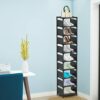 UrMsun 10 Tiers Vertical Shoe Rack, Tall Small Narrow Space Saving Shoe Storage Organizer for Entryway Door Single Pairs Sturdy Shoe Shelf (10 Ti