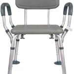 taimowei Adjustble Height Bathroom Seat Shower Chair, Mobility Bath Stool Stools Arm for Bathing Aid Elderly Disabled,Household Goods