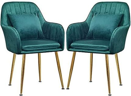 dining chair Kitchen Dining Room Furniture Chairs Kitchen Dining Chair Set Of 2 Modern Kitchen Living Room Reception Leisure Armchair with Metal