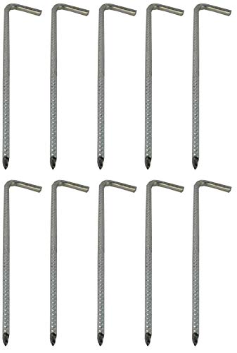 Savage Island 300mm x 8mm 10 Pack Galvanised Heavy Duty Steel Ground Stakes/Tent Pegs / Anchor Stakes. Suitable For Marquees, Trampolines, Gazebo