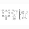 ENKI, Quest, BBT0256, Chrome, Bath Shower Mixer Taps & Shower Attachment, Solid Brass, Easy Clean, Modern Design, Compression Valves, Easy to Ins