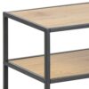 Amazon Brand - Movian Shoe Rack with 2 Shelves, Wild Oak Top and Black Metal Base, 35 x 77 x 50 cm