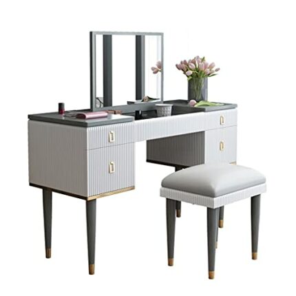 JJZXD Dressing Table with and Stool Large Jewelry Storage Makeup Organizer Bedroom Furniture