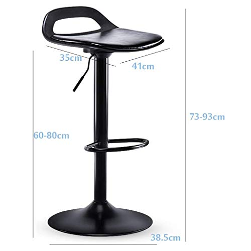 LUKEO Hydraulic Bar Stool Dining Chairs with Backrest 360° Swivel Adjustable Height PU Upholstered Seat Assembled Pub Home