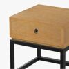 FGHOEV Solid wood bedside table with iron design, small sofa table with antique corner, square bedside table, simple living room, coffee table wi