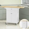 FEER Kitchen Trolley with Extendable Worktop Storage Trolley Cart with Dining Bar Table