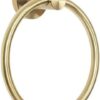 RAKUTE Gold Stainless Steel Towel Holder, Bathroom Wall Mounted Round Towel Rings, Towel Rack, Kitchen Storage Accessories Bathroom Ring