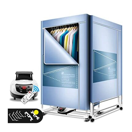 1500W Electric Clothes Dryer, 2-Layer Household Foldable Low Noise Clothes Drying Rack, with Remote Control & Caster, for Laundry, Apartment, Dor