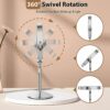 FFowcye Makeup Mirror with Lights and Magnification, 8" Adjustable Brightness & Height 1X/10X Magnifying Mirror LED 360° Rotation Touch Screen Va