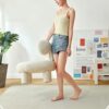 ASUVUD Single Lazy Susan Casual Small Seat Chair Makeup Stool Furniture Stool Bedroom Makeup