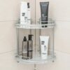 Tatkraft Moonlight Rust Proof Aluminum 3 Tier Shower Corner Rack, Bathroom Shelf