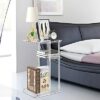 KSacry Acrylic Side Table/End Table, Small Nightstand/Bedside Table,3-Tier Storage Shelf C-Shape, Sofa Table Home Accent Table 15.75" L x 11.81"