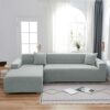 Sofa Cover 3 Seater L Shape - Soft Anti-slip High Stretch Solid Sofa Slipcovers Couch Cover Furniture Protectors with 2 Pillow Cases for L Shaped