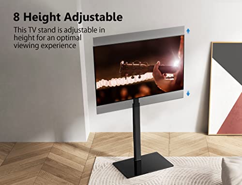 FITUEYES TV Floor Stand for 32 to 60 inch, Universal TV Stand Height Adjustable, Swivel, Cable Management Max VESA 600x400mm Black