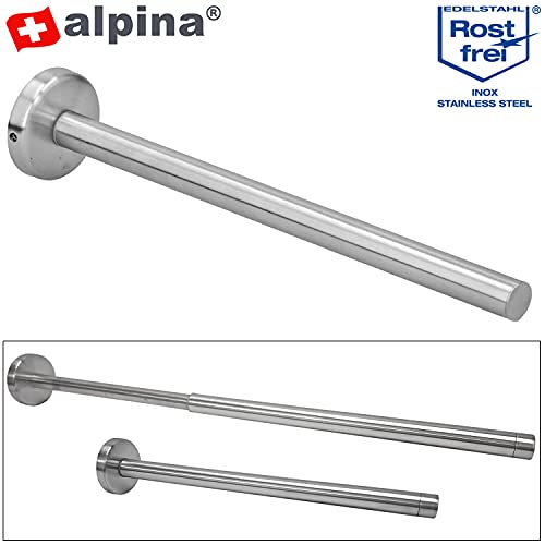 INOX Telescopic Towel Rail Extendible for Wall Mounting in Kitchen, Bathroom Stainless Steel Towel Rail Wall Mounted