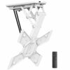 Mount-It! Electric Ceiling TV Mount with Remote and App Controller, Motorized Flip Down Pitched Roof Mount Fits 32 to 70 Inch Flat Screen TVs, Bl