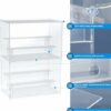 ACRLIE 2 Tier Acrylic Display Case Collectibles Display Boxes for Pastry Cabinet Cars Collectibles Dustproof Protection (30x17.5x40.5cm / 11.8x6.