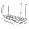 KEppd Vintage Ceiling Wine Rack with Hanging Adjustable Boom, Metal Wine Bottle and Glass Holder, Kitchen Bar Counter Floating Goblet Stemware St