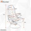 X-Rocker Aries 2.1 Audio Gaming Chair for Junior Gamers, Built-in 2 Speakers and 1 Subwoofer, Audio Activated Vibration, Foldable Audio Pedestal