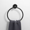 Stainless Steel Bathroom Towel Ring, Wall Mounted Bathroom Kitchen Towel Hanger Hand Towel Holder (Matte Black)