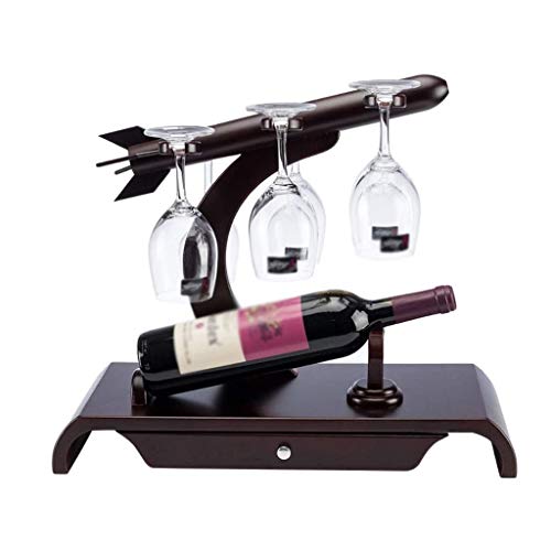ZYZMH European Creative Wine Rack, Wine Glass Rack Upside Down Wine Bottle Rack Wooden Wine Rack Home