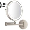 Amelar 8 Inch Wall Mounted Makeup Mirror USB Rechargeable LED 3 Color Lights Two Sided 1X/10X Magnifying Mirror Touch Switch Intelligent Shutdown