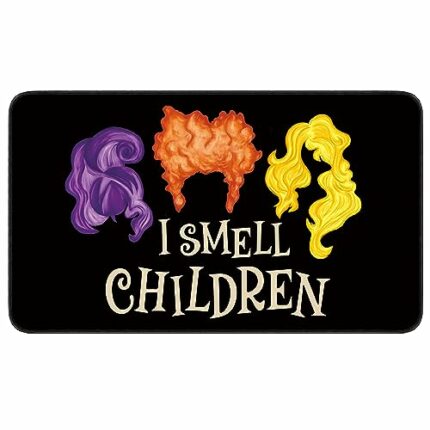 Halloween Door Mat Hocus Pocus Decorative Doormat I Smell Children Non Slip Front Porch Rug Seasonal Welcome Mat Entrance Floor Mat Halloween Hom